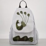 classic peacock pattern flap backpack